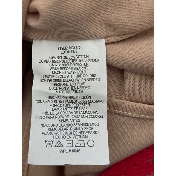 INC International Concepts Red Lace Sheath Dress Size 14 - Picture 8 of 9